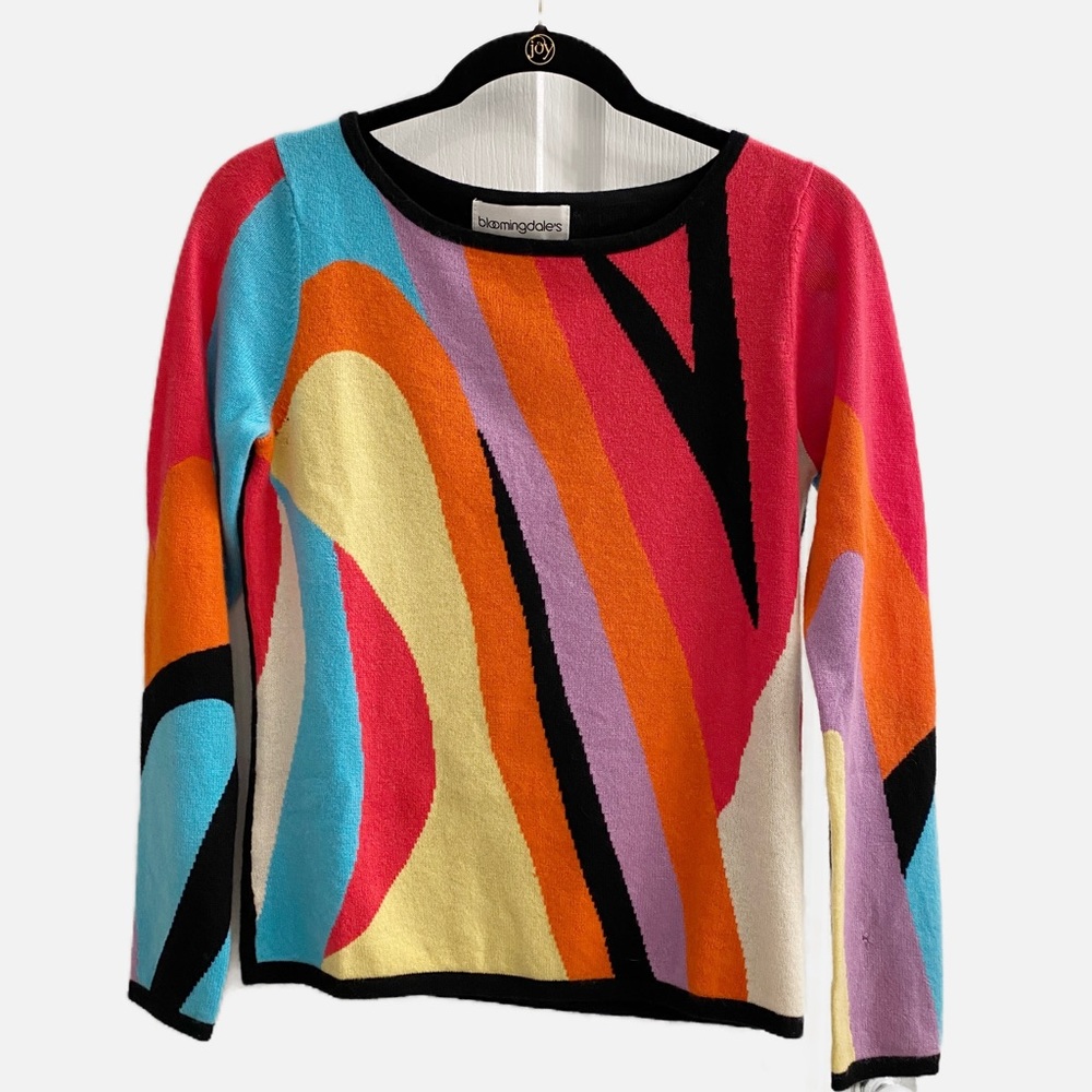 Bloomingdale's Coloful Swirl Long Sleeved Sweater